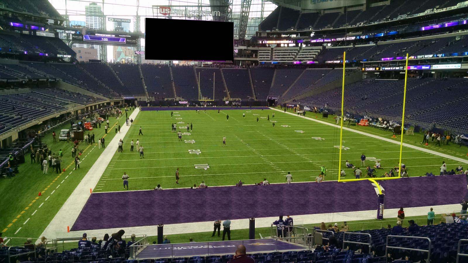 section 121, row 24 seat view  for football - u.s. bank stadium