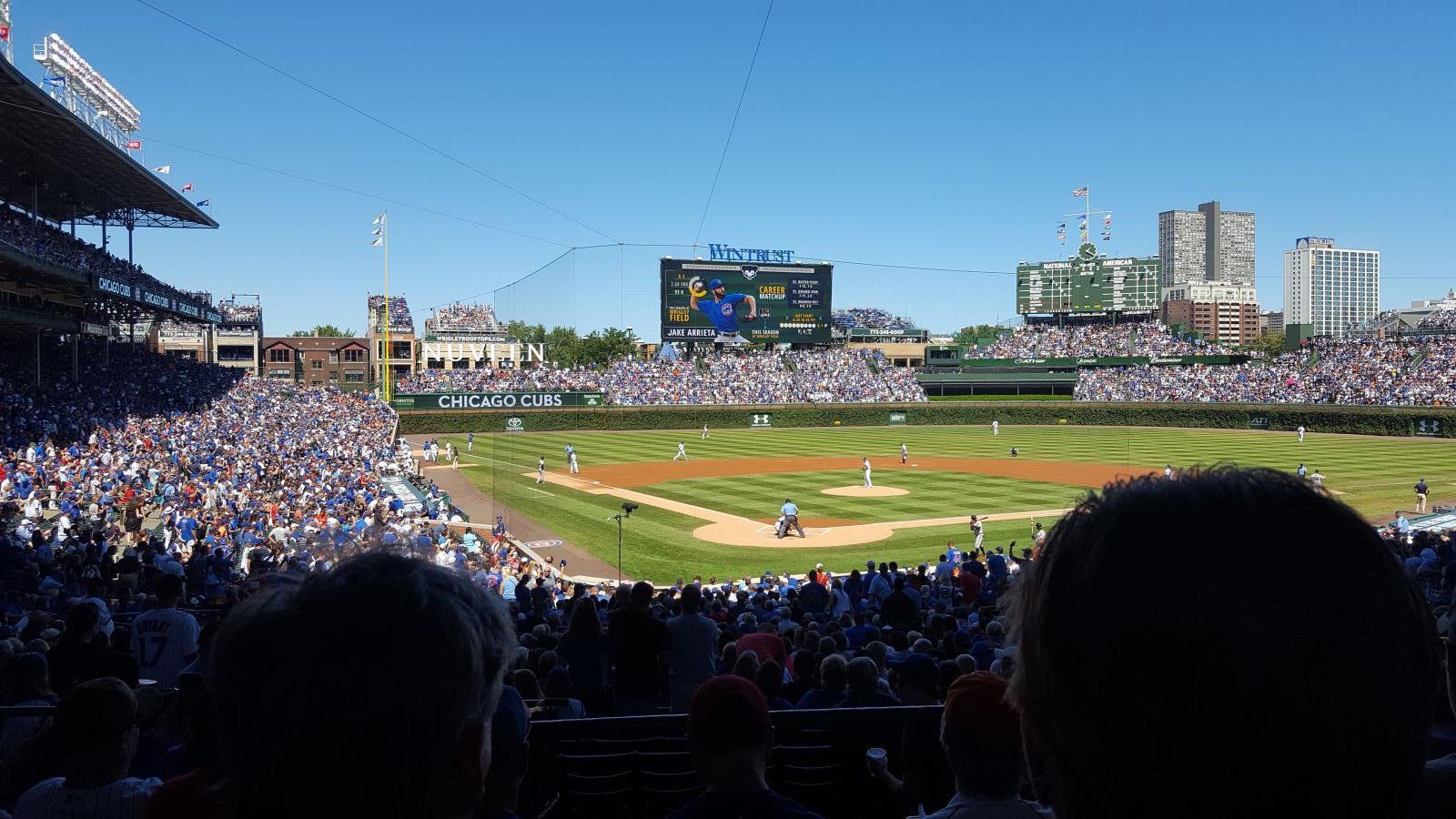 section 218, row 7 seat view  for baseball - wrigley field