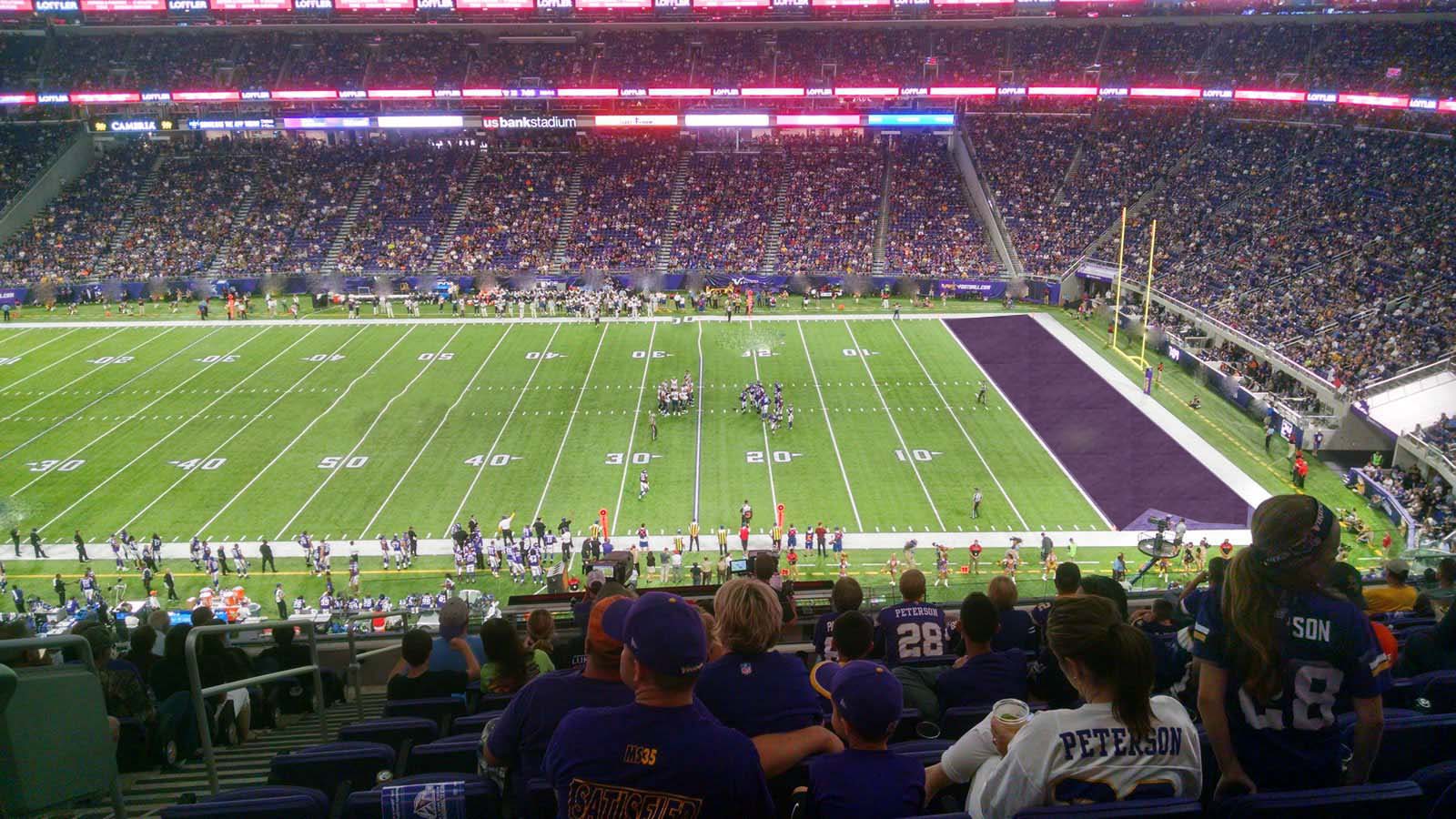 club c6, row 12 seat view  for football - u.s. bank stadium