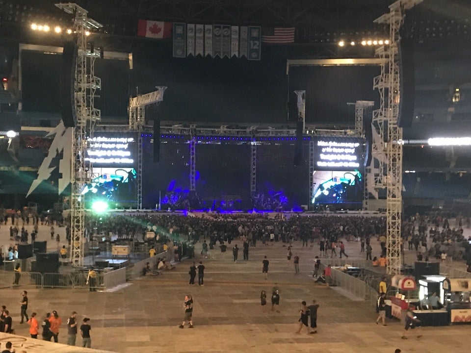 head-on concert view at Rogers Centre