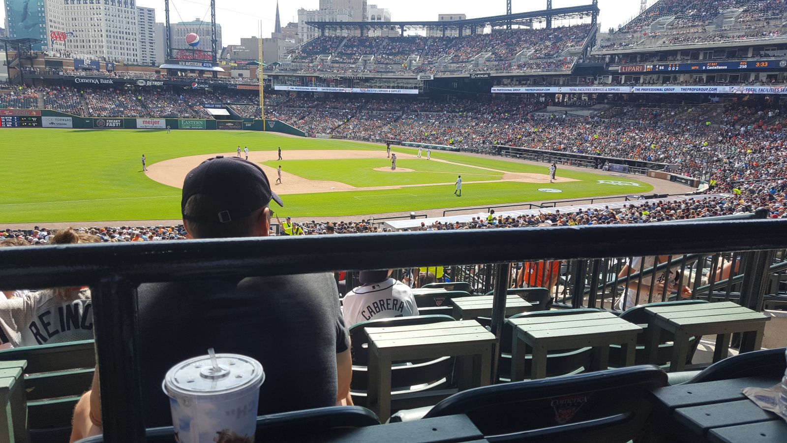 terrace 137, row e seat view  for baseball - comerica park