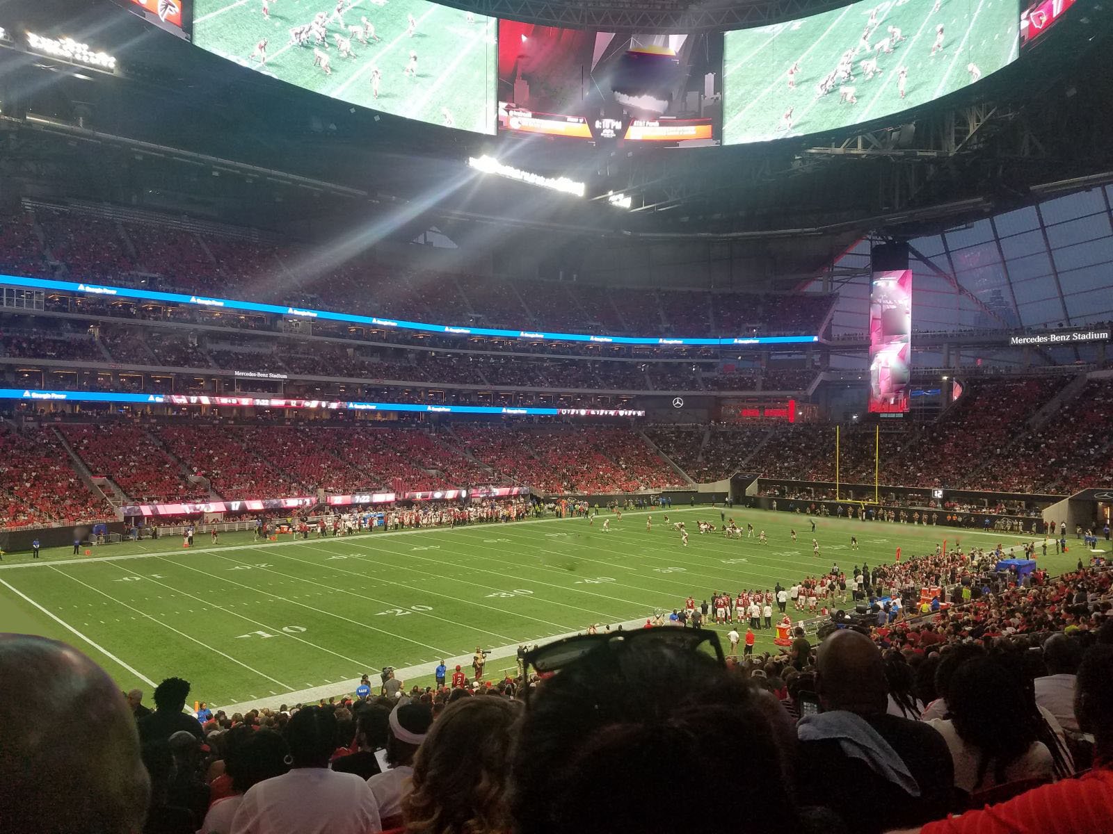 section 114, row 37 seat view  for football - mercedes-benz stadium