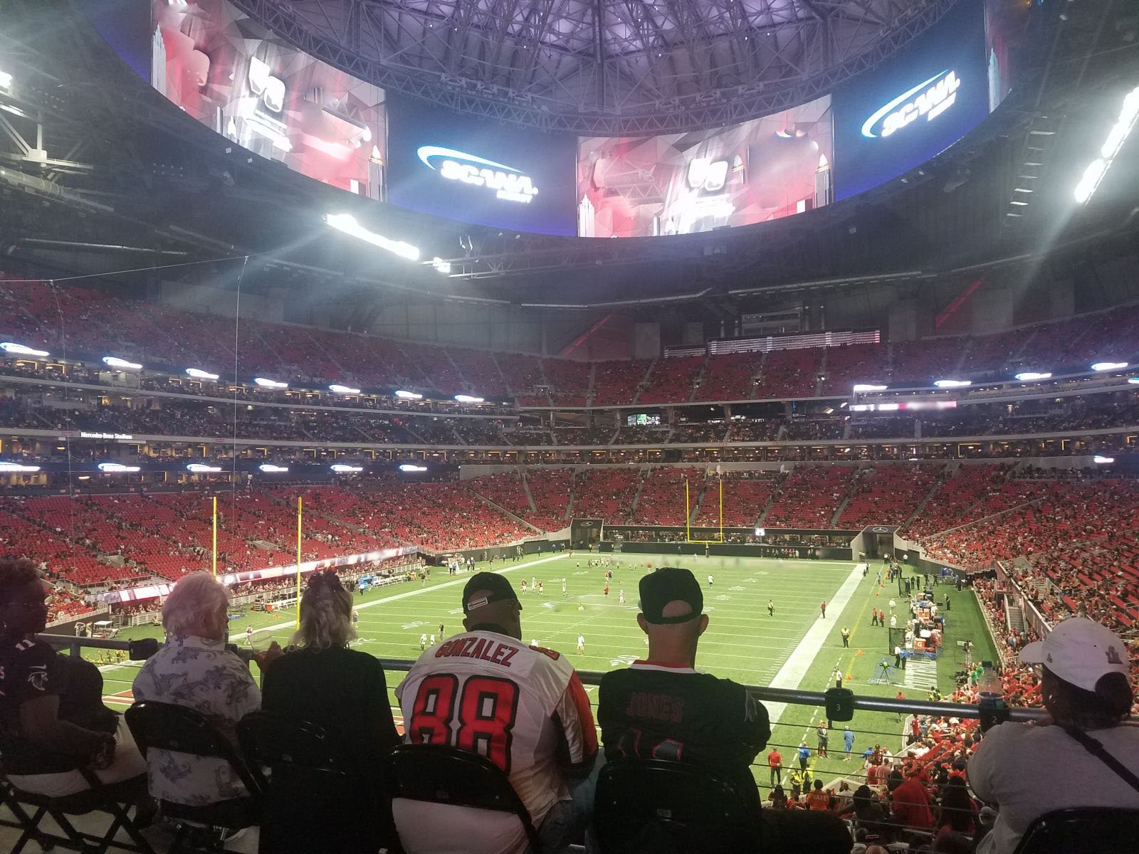 standing room only seat view  for football - mercedes-benz stadium