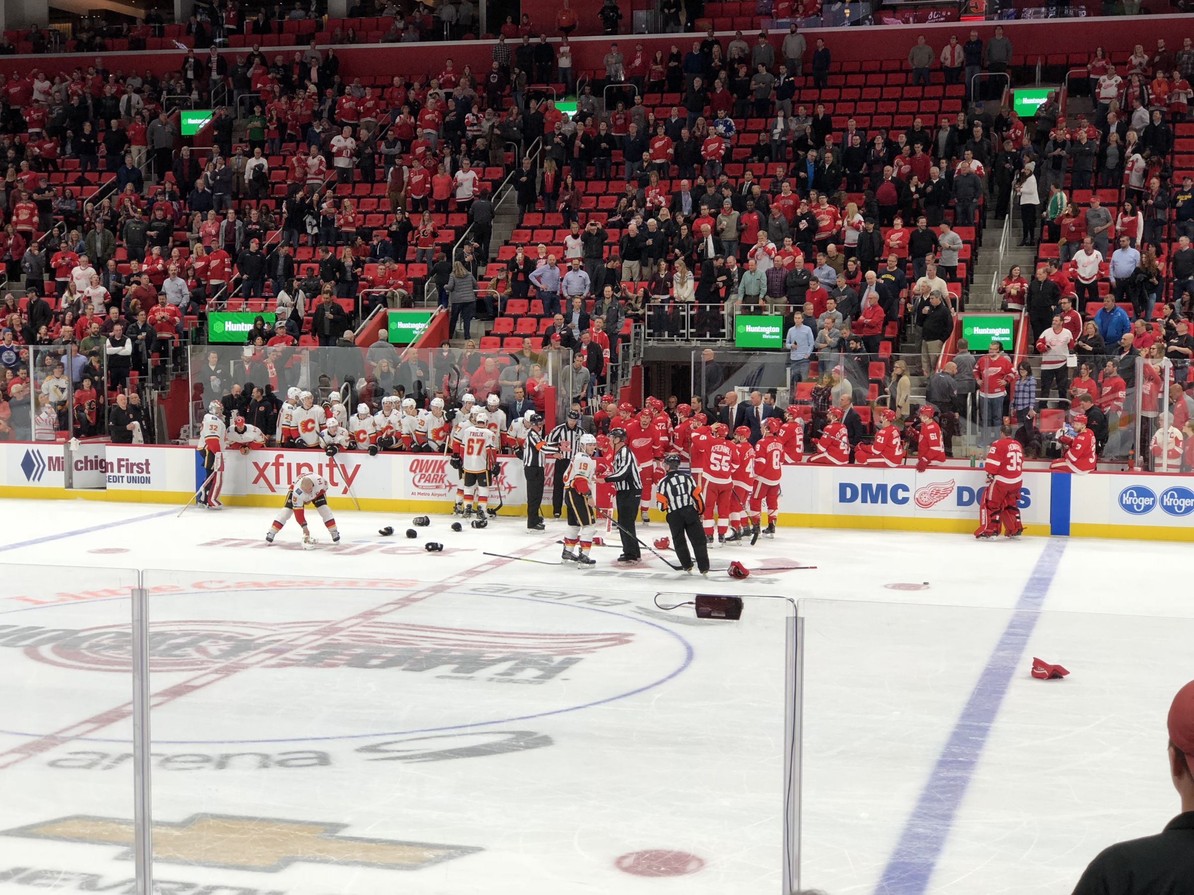 section 108, row 8 seat view  for hockey - little caesars arena