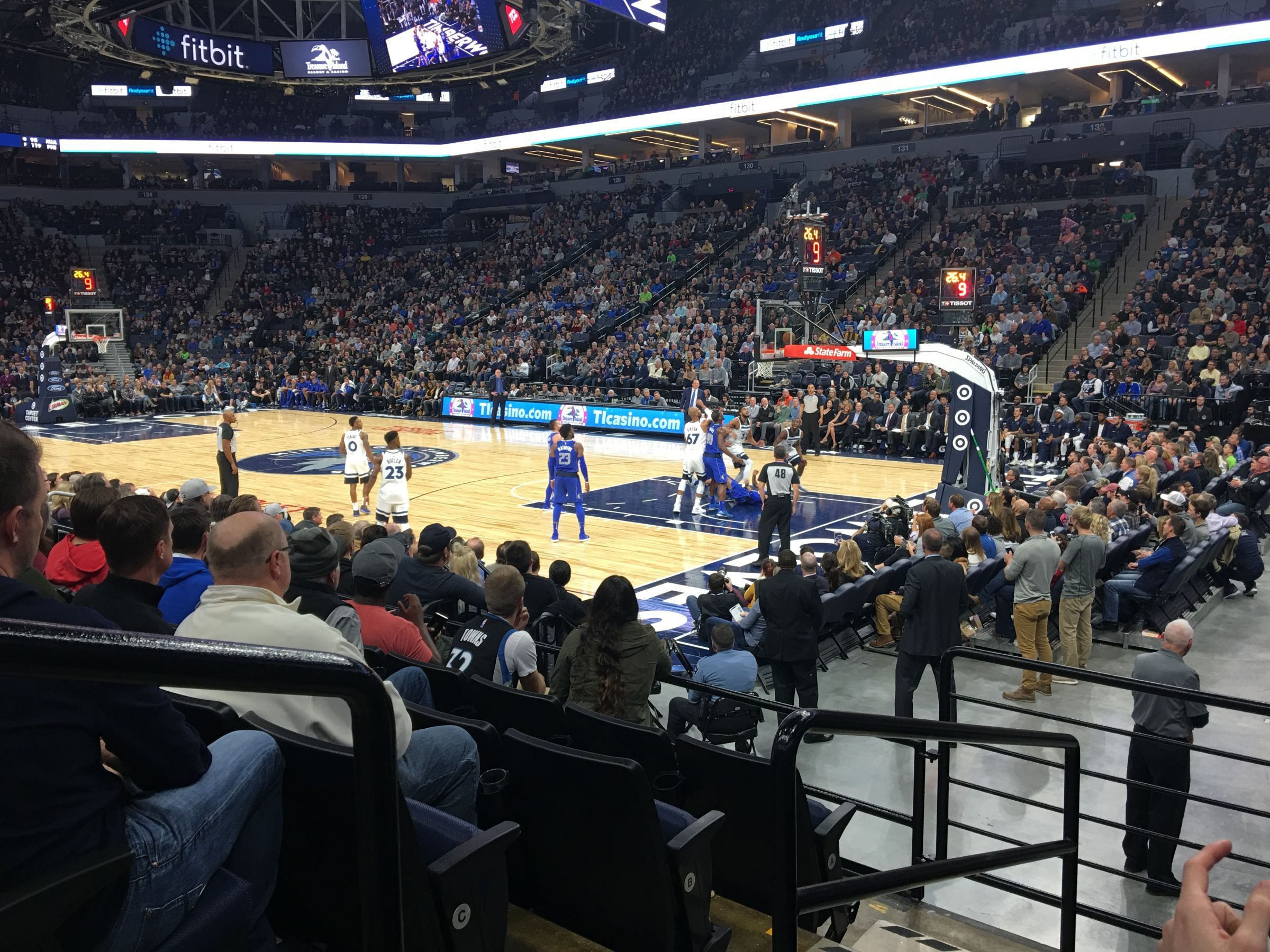 section 106, row e seat view  for basketball - target center