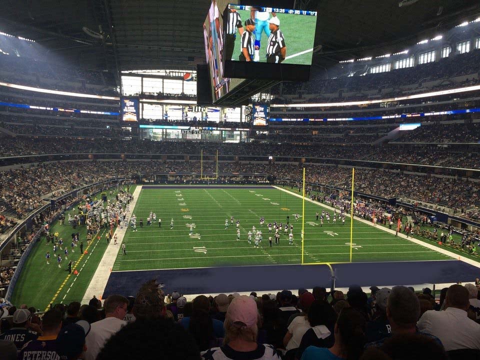 section 150, row 19w seat view  for football - at&t stadium (cowboys stadium)