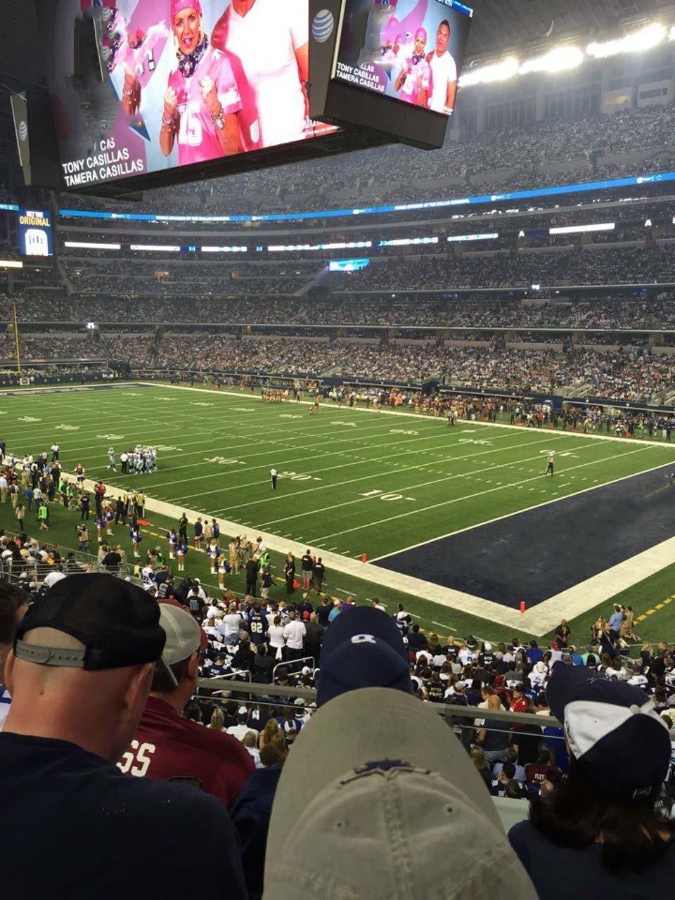 section 203, row 3 seat view  for football - at&t stadium (cowboys stadium)