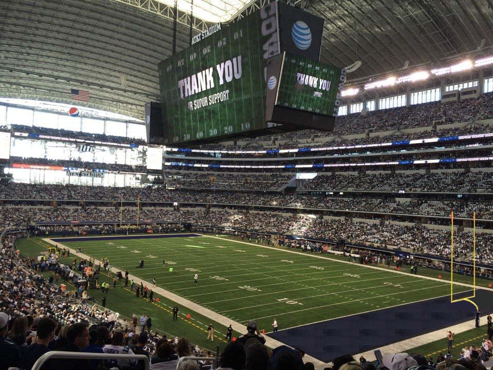 section 202 seat view  for football - at&t stadium (cowboys stadium)