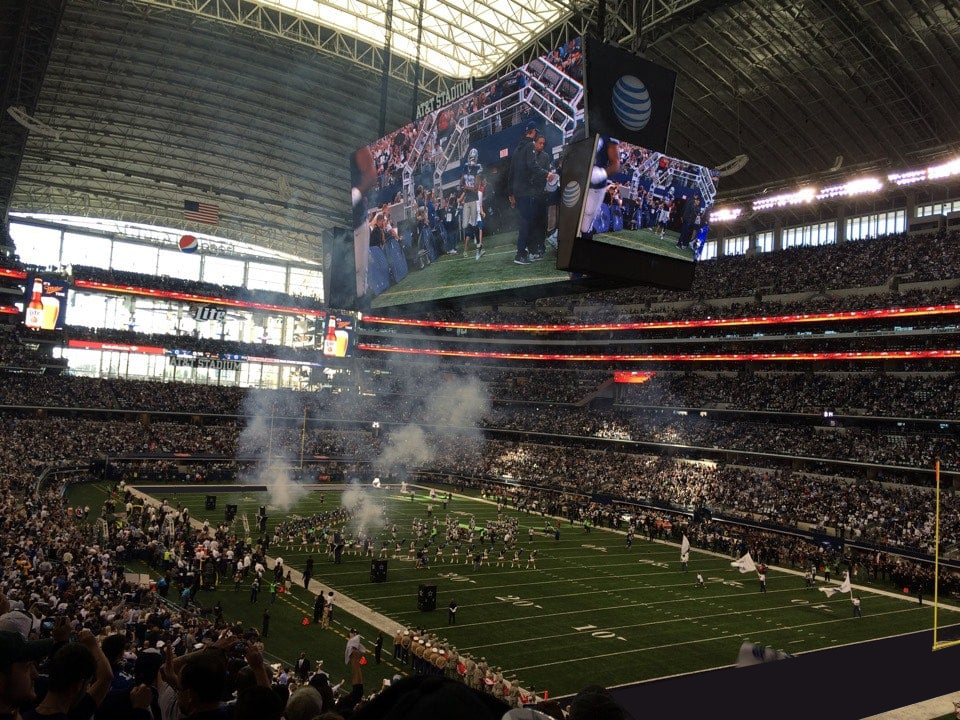 section 101, row 21 seat view  for football - at&t stadium (cowboys stadium)