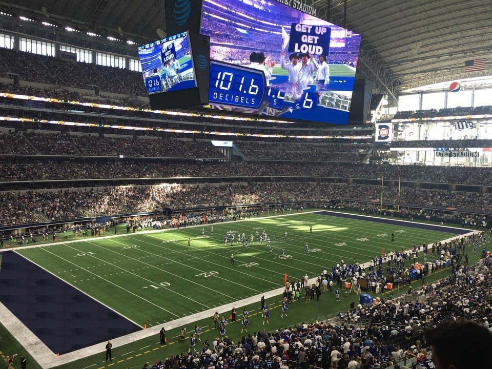 section 342, row 2 seat view  for football - at&t stadium (cowboys stadium)