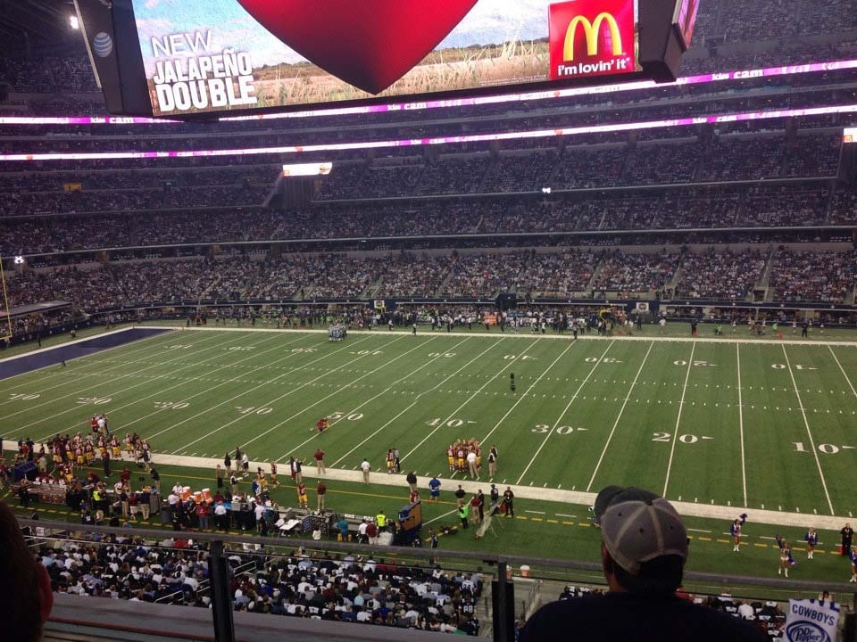 section c333, row 3 seat view  for football - at&t stadium (cowboys stadium)