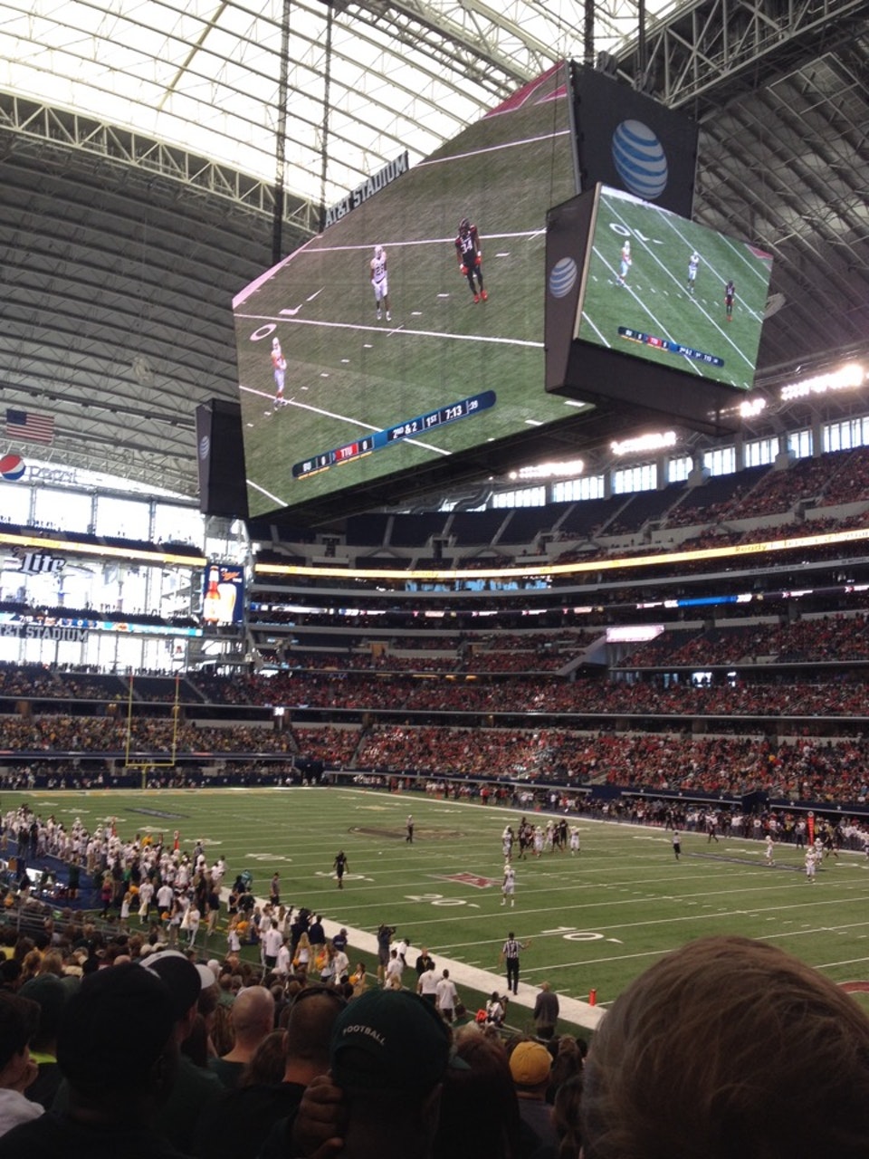section 103, row 19 seat view  for football - at&t stadium (cowboys stadium)