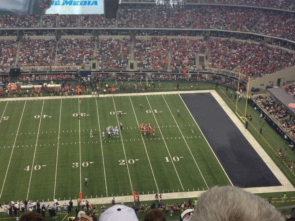 section 411 seat view  for football - at&t stadium (cowboys stadium)