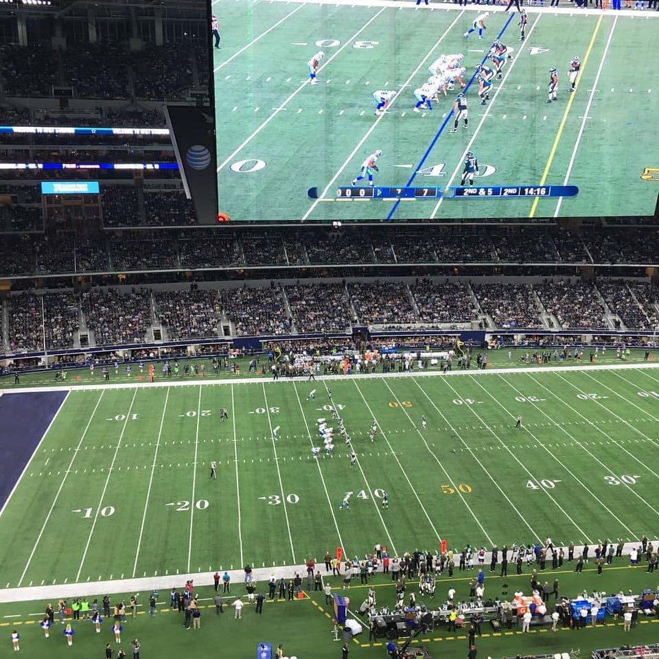 section 445, row 3 seat view  for football - at&t stadium (cowboys stadium)