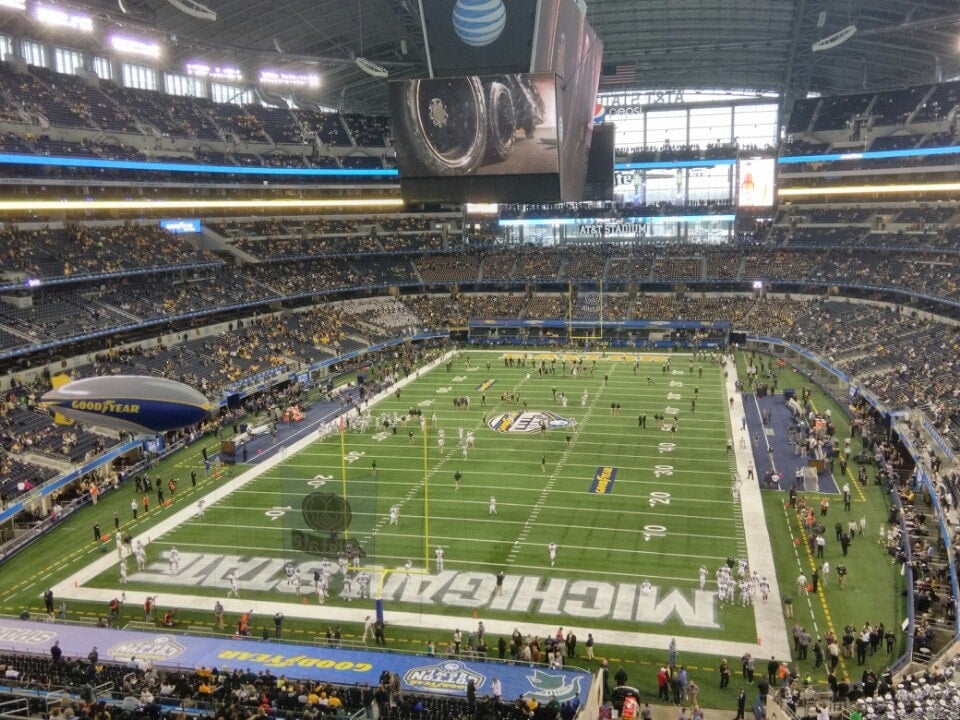 section 346 seat view  for football - at&t stadium (cowboys stadium)