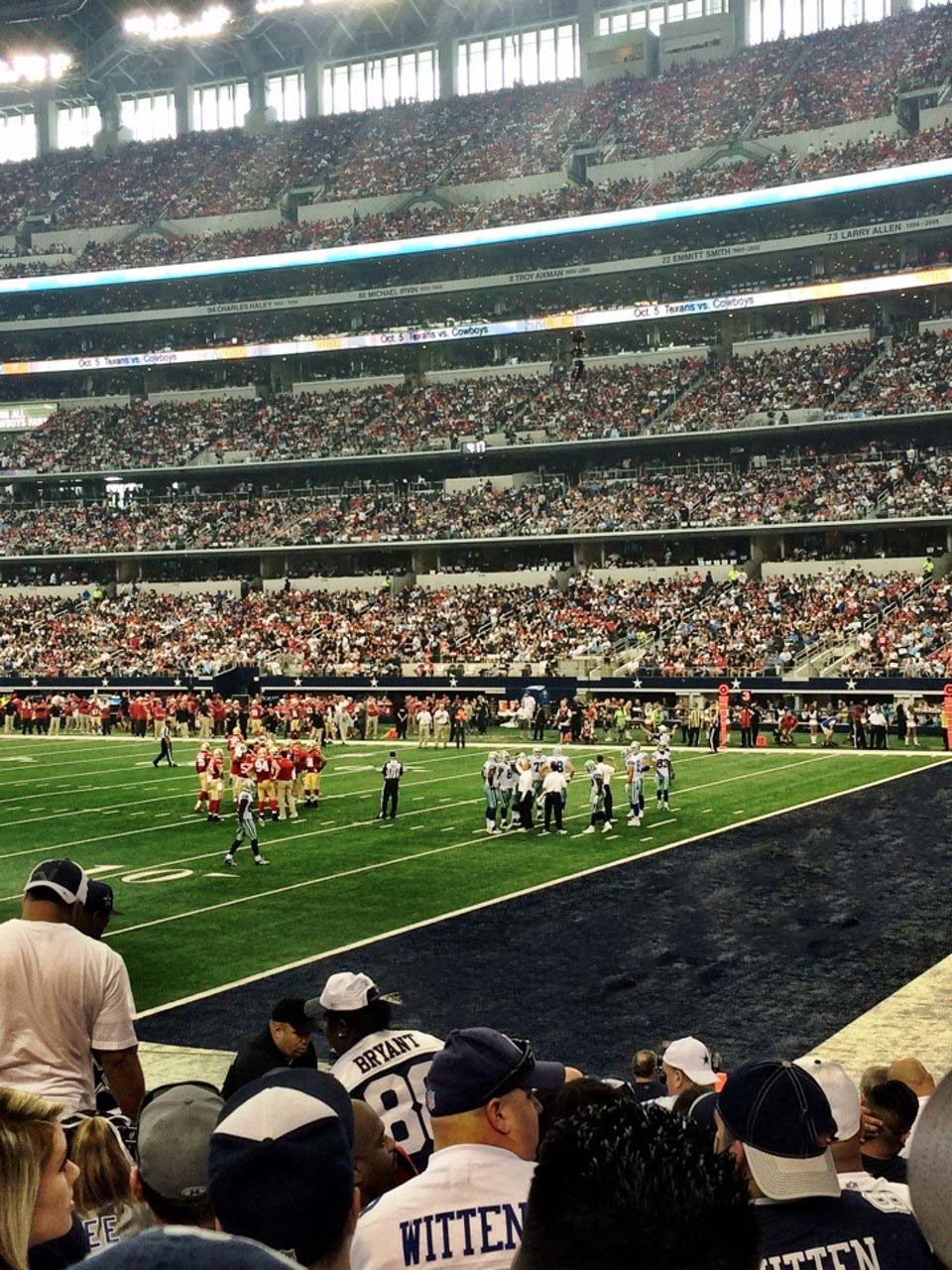 section 103, row 8 seat view  for football - at&t stadium (cowboys stadium)