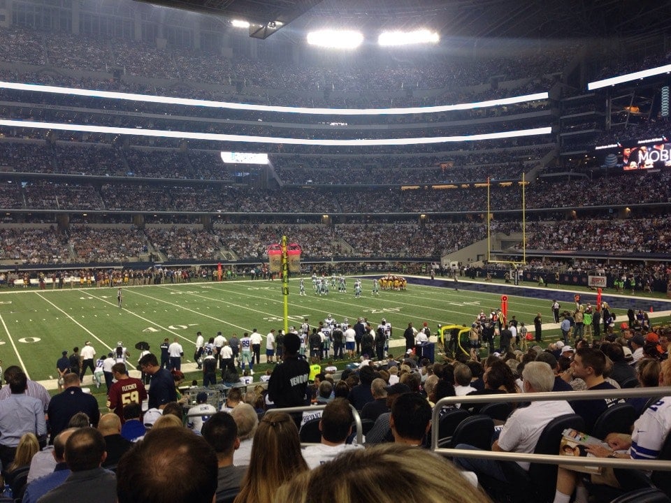section c111, row 17 seat view  for football - at&t stadium (cowboys stadium)