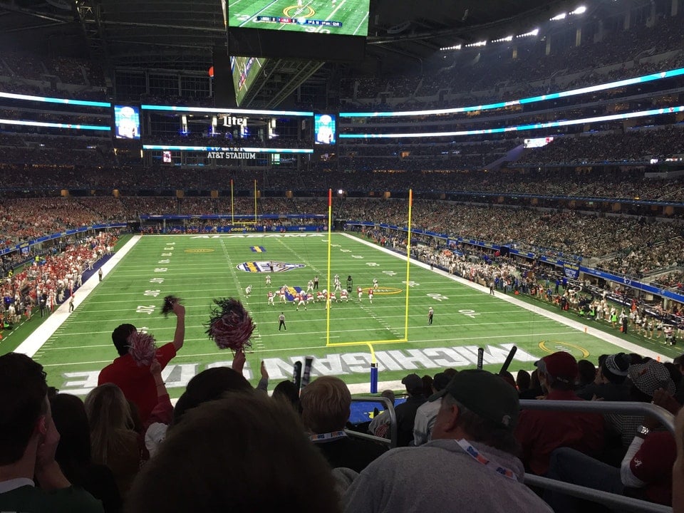 section 249 seat view  for football - at&t stadium (cowboys stadium)