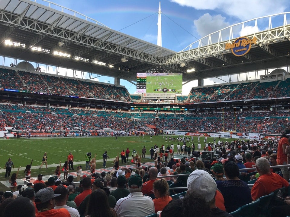 section 150, row 14 seat view  for football - hard rock stadium