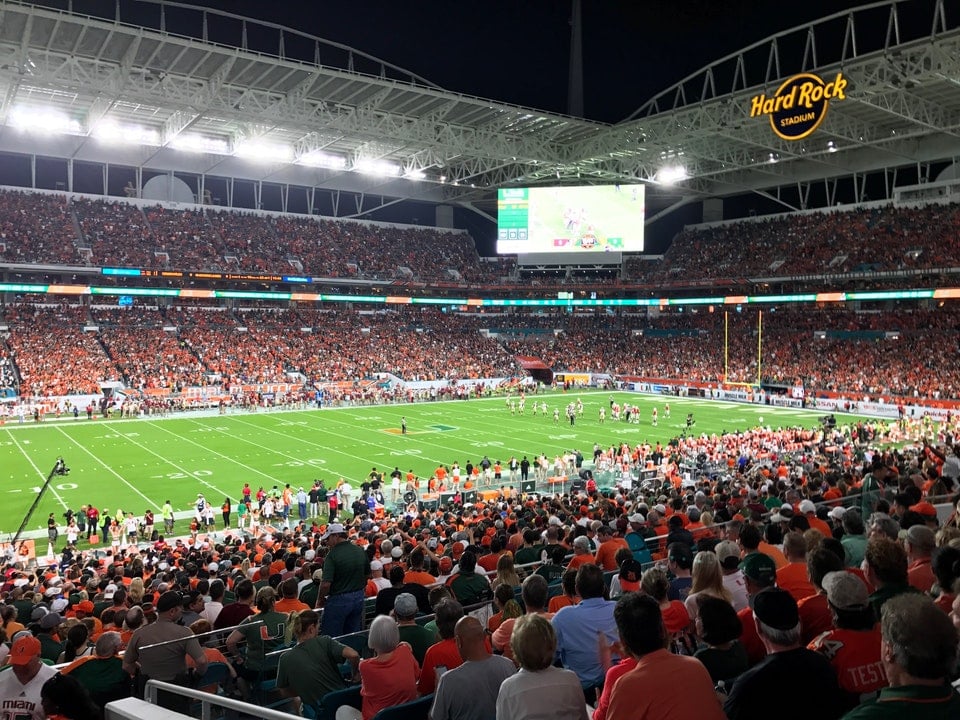section 249 seat view  for football - hard rock stadium