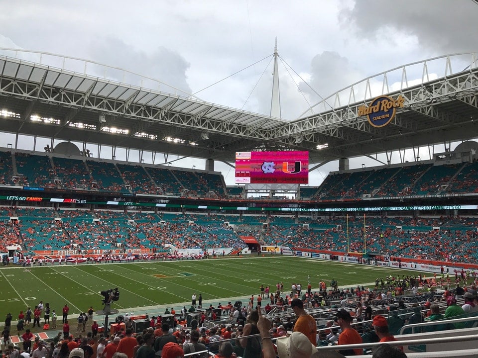 section 248 seat view  for football - hard rock stadium