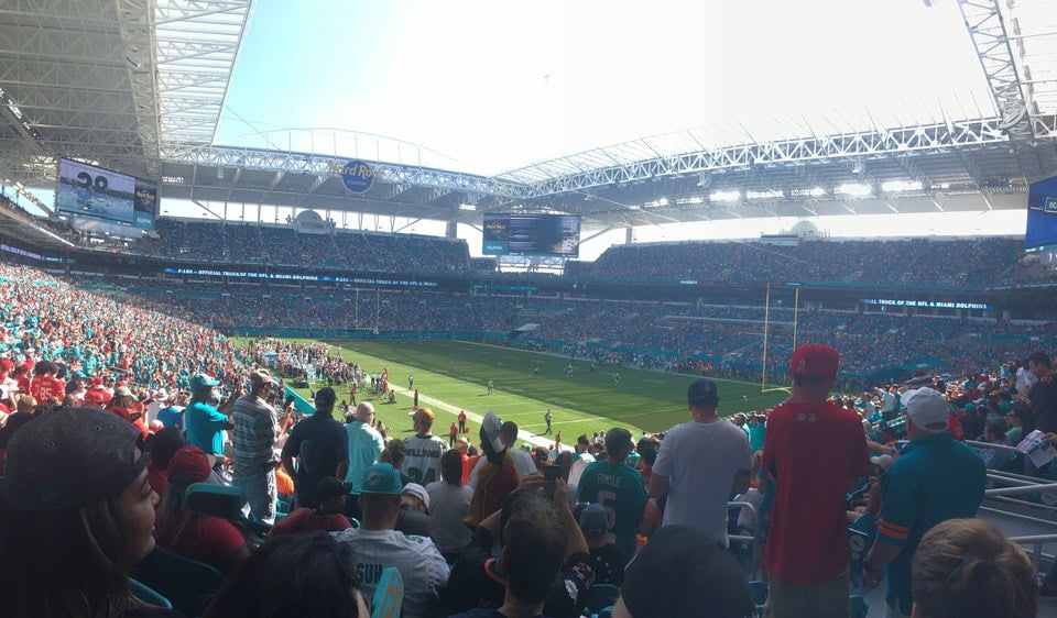 section 209 seat view  for football - hard rock stadium