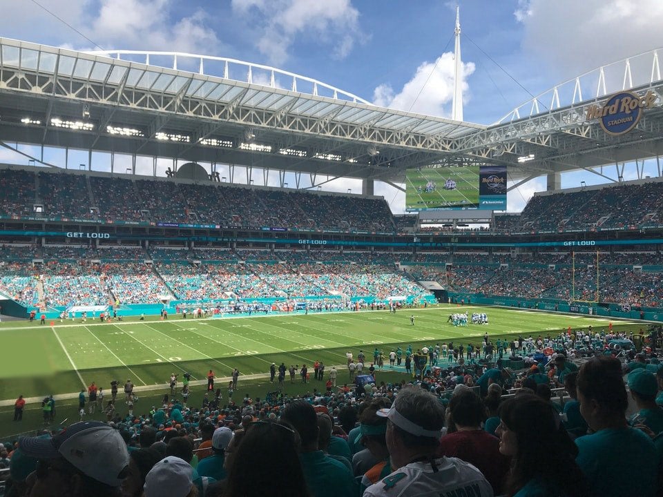 section 250 seat view for football - hard rock stadium