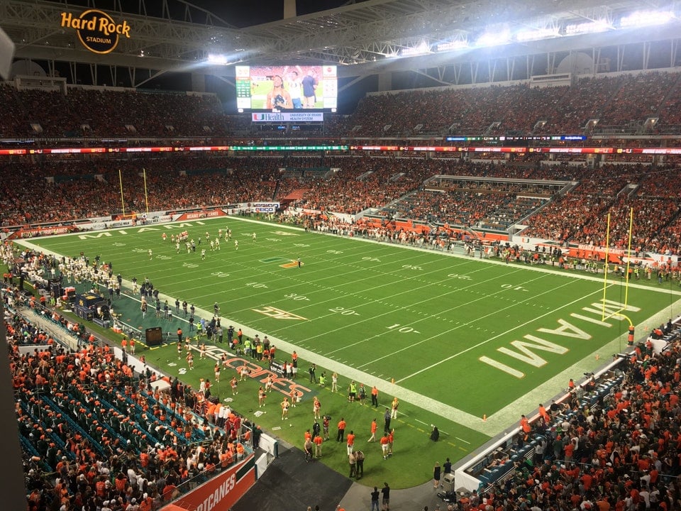 section 311 seat view  for football - hard rock stadium