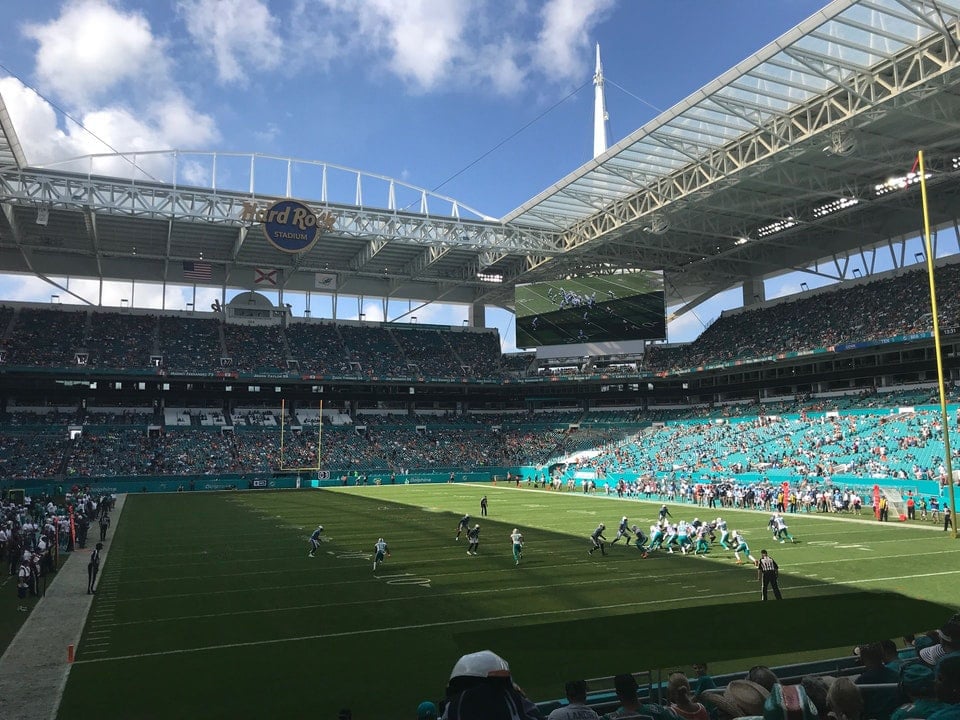 section 134, row 11 seat view  for football - hard rock stadium