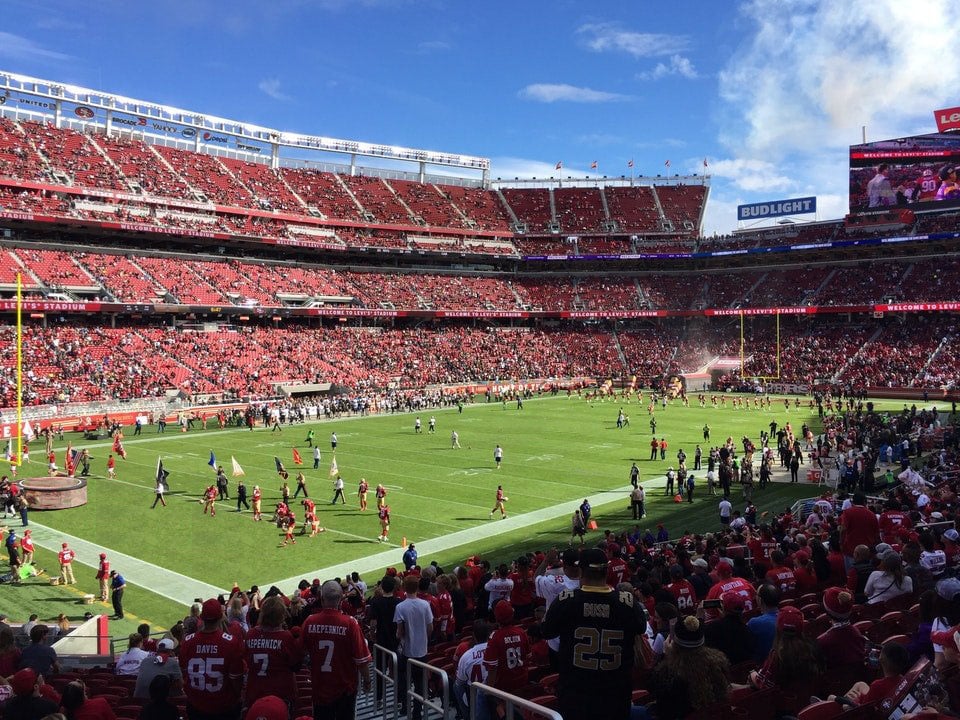 section 145, row 30 seat view  for football - levi