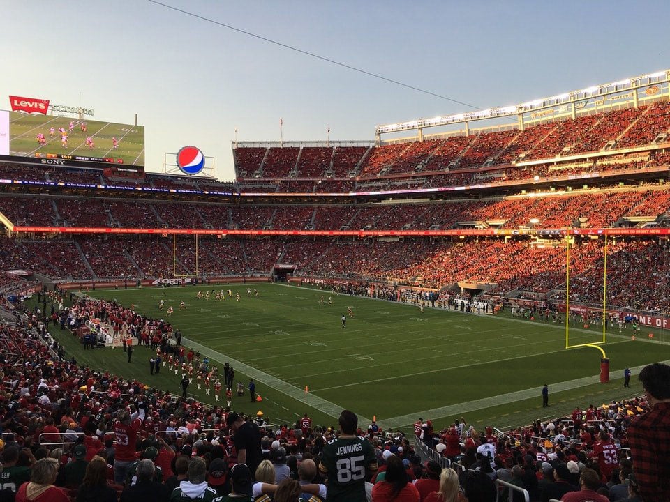 section 130, row 32 seat view  for football - levi
