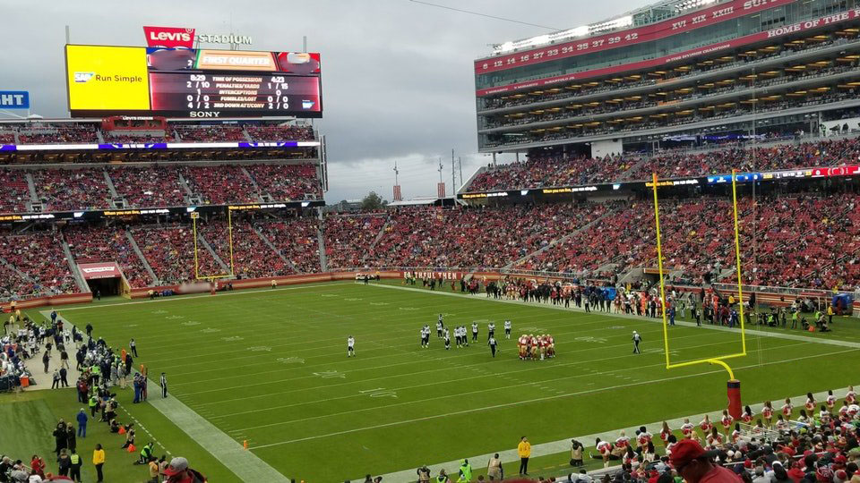 section 106, row 35 seat view  for football - levi