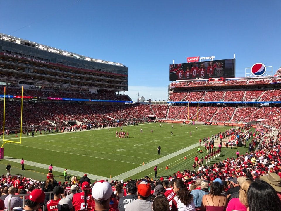 section 123, row 27 seat view  for football - levi's stadium