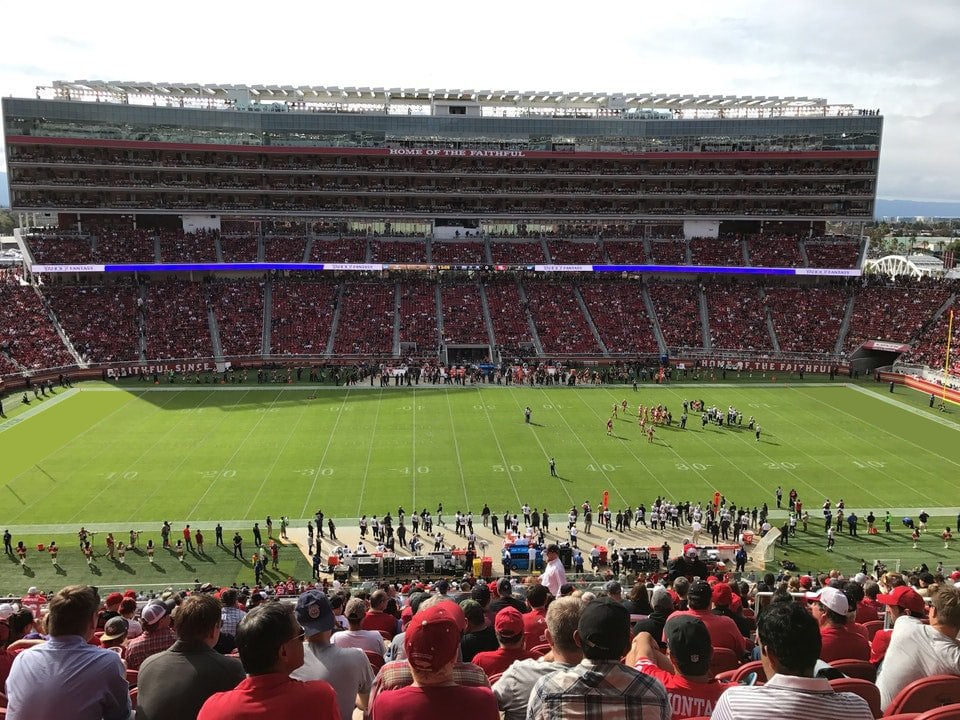 section c217 seat view  for football - levi