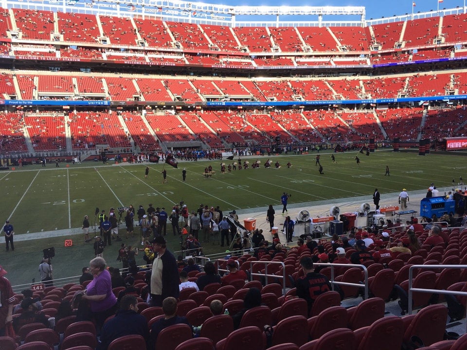 section c141, row 16 seat view  for football - levi's stadium