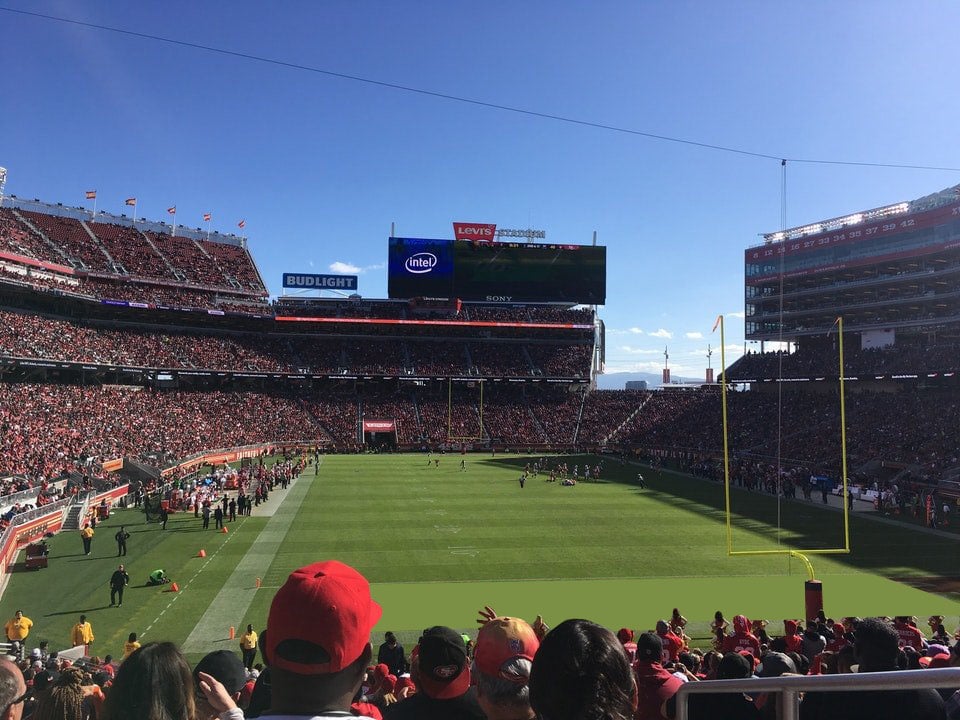 section 105, row 25 seat view  - levi