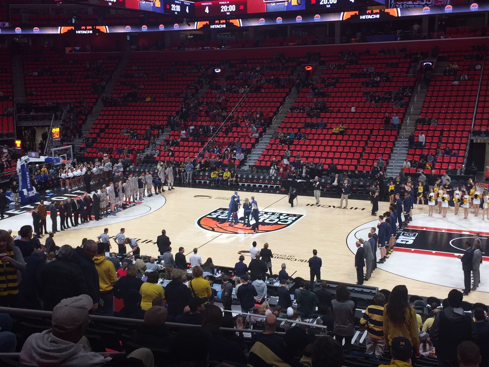 section 120, row 20 seat view  for basketball - little caesars arena
