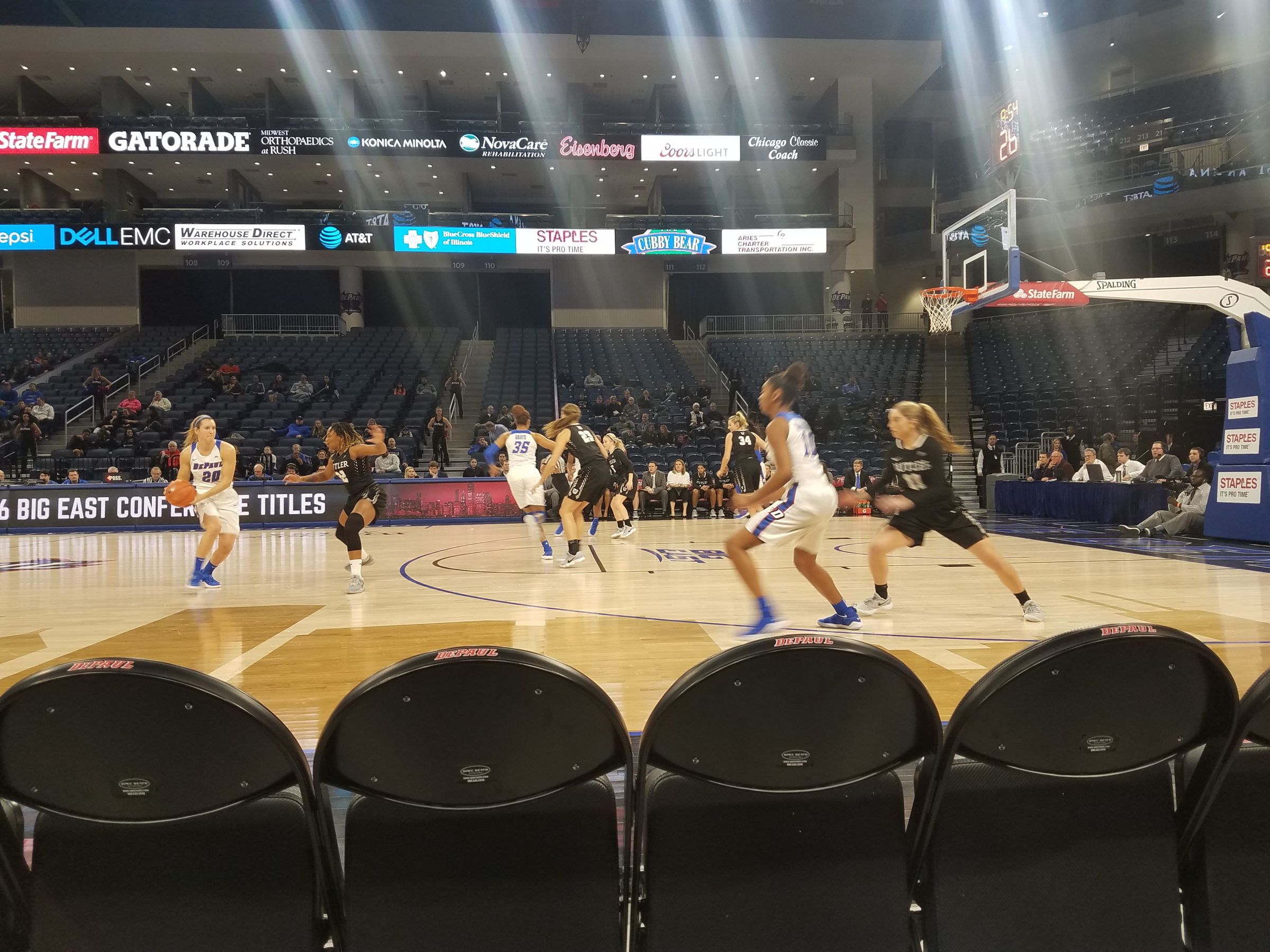 section 123, row floor 1 seat view  for basketball - wintrust arena