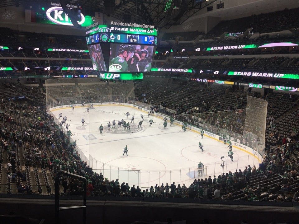 section 205, row c seat view  for hockey - american airlines center