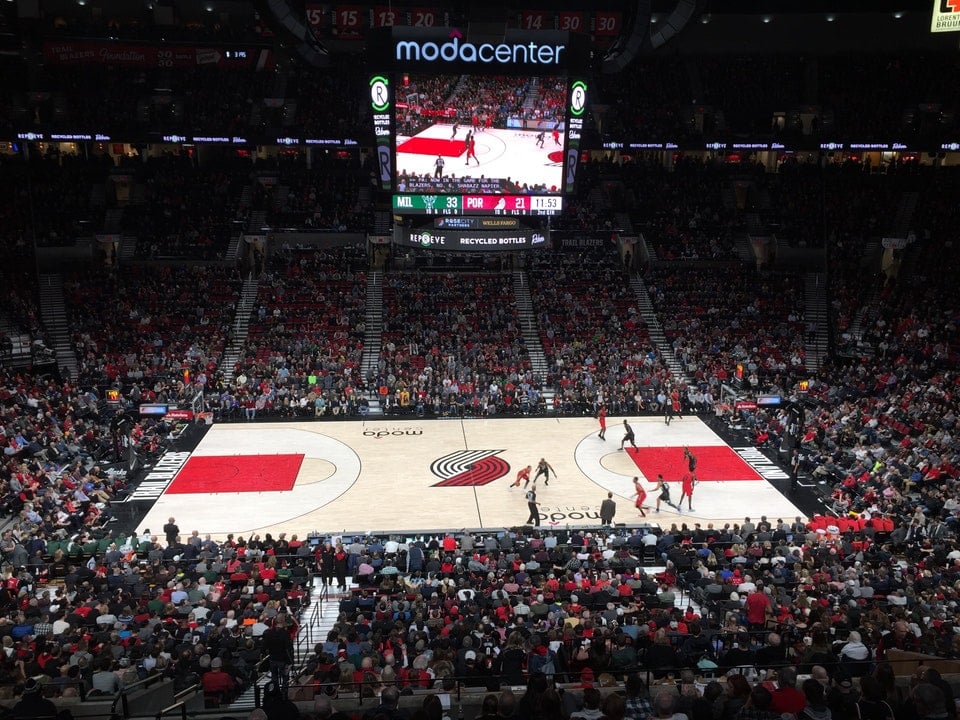 section 201 seat view  for basketball - moda center (rose garden)