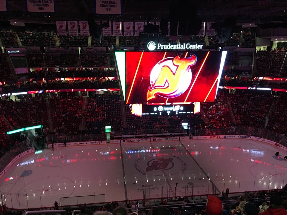 What are the best seats for a hockey game at the Prudential Center