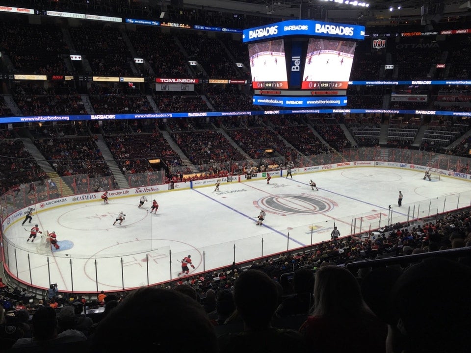section 225 seat view  for hockey - canadian tire centre