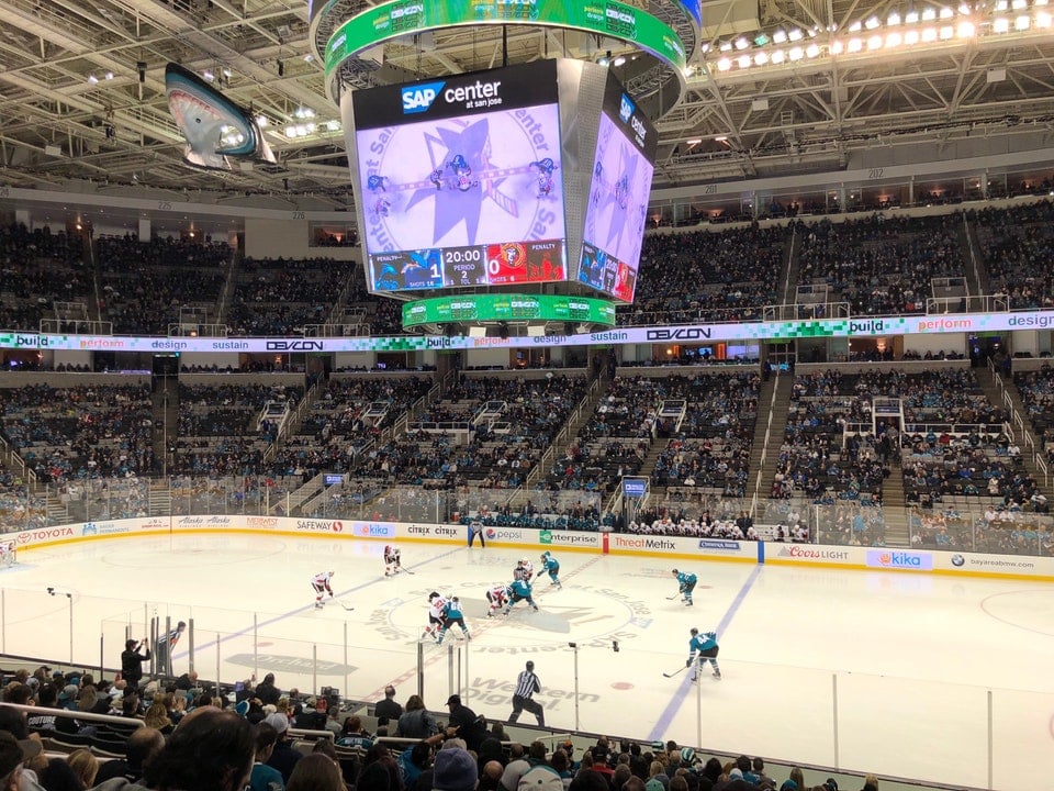 San Jose Sharks - SAP Center (San Jose Arena) Vintage Hockey Blueprint