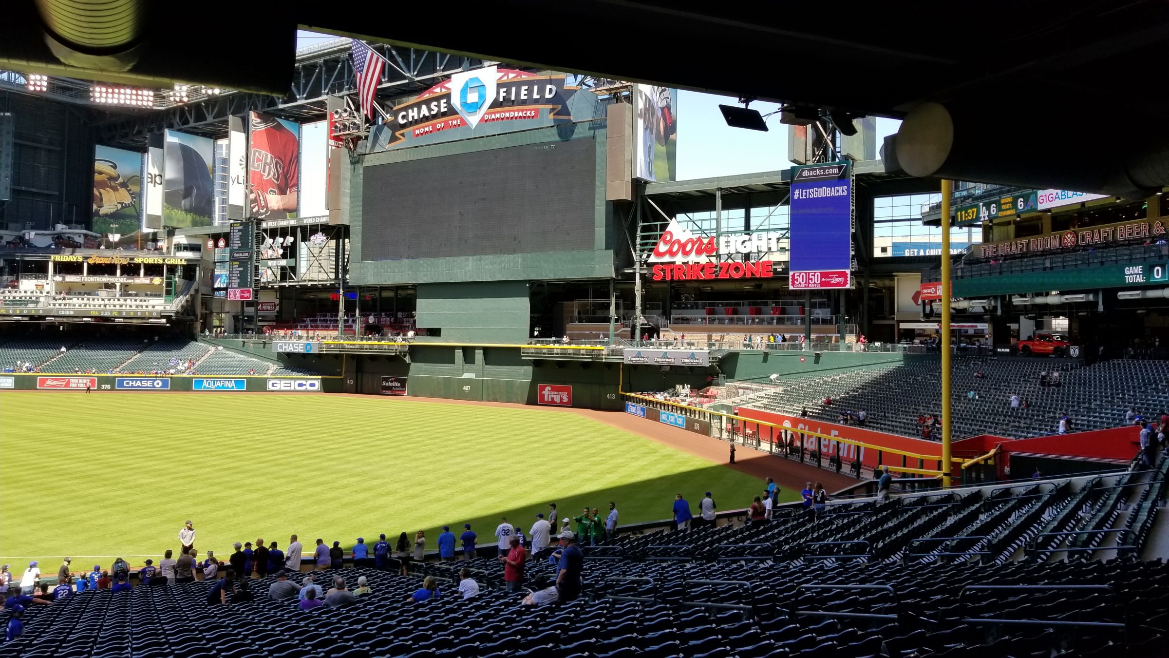 view of videoboard from section 111