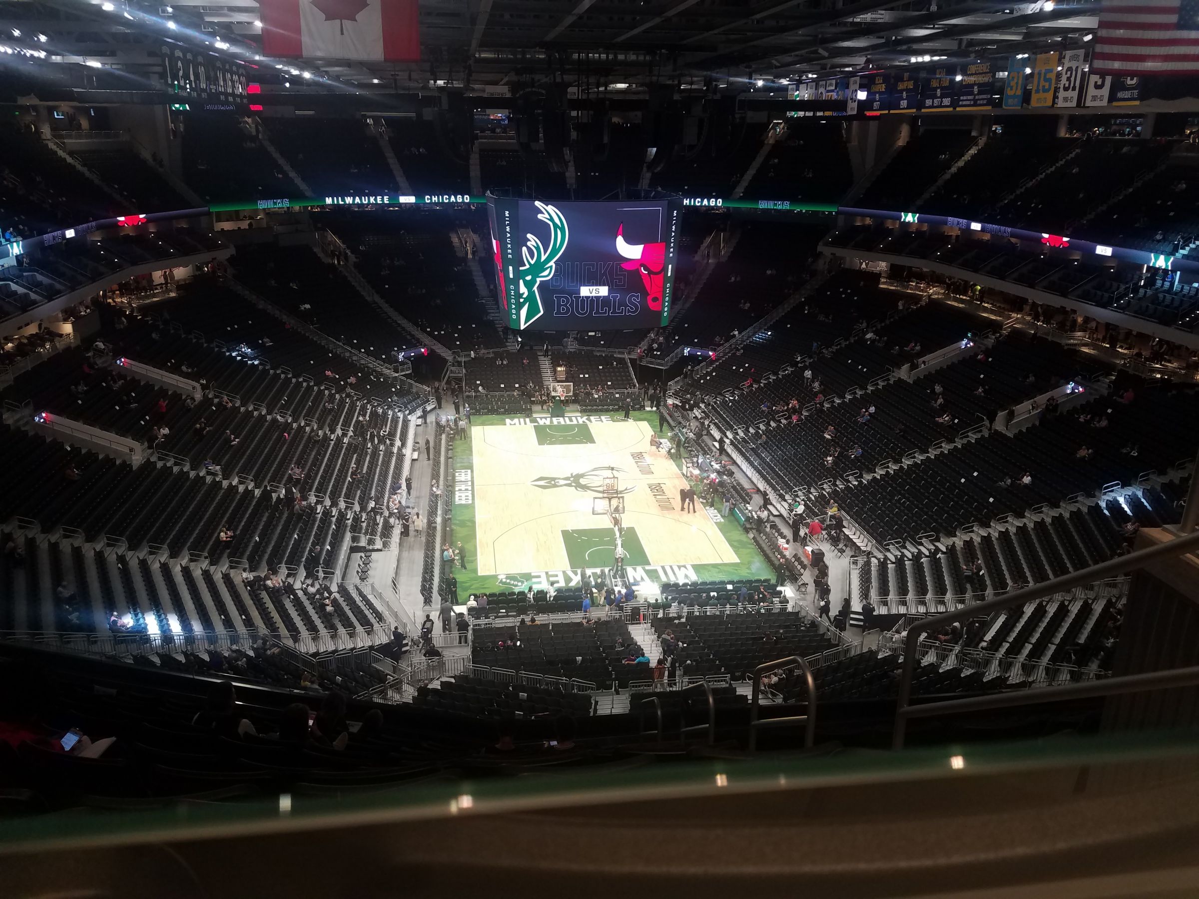 section 202, row rail seat view  for basketball - fiserv forum