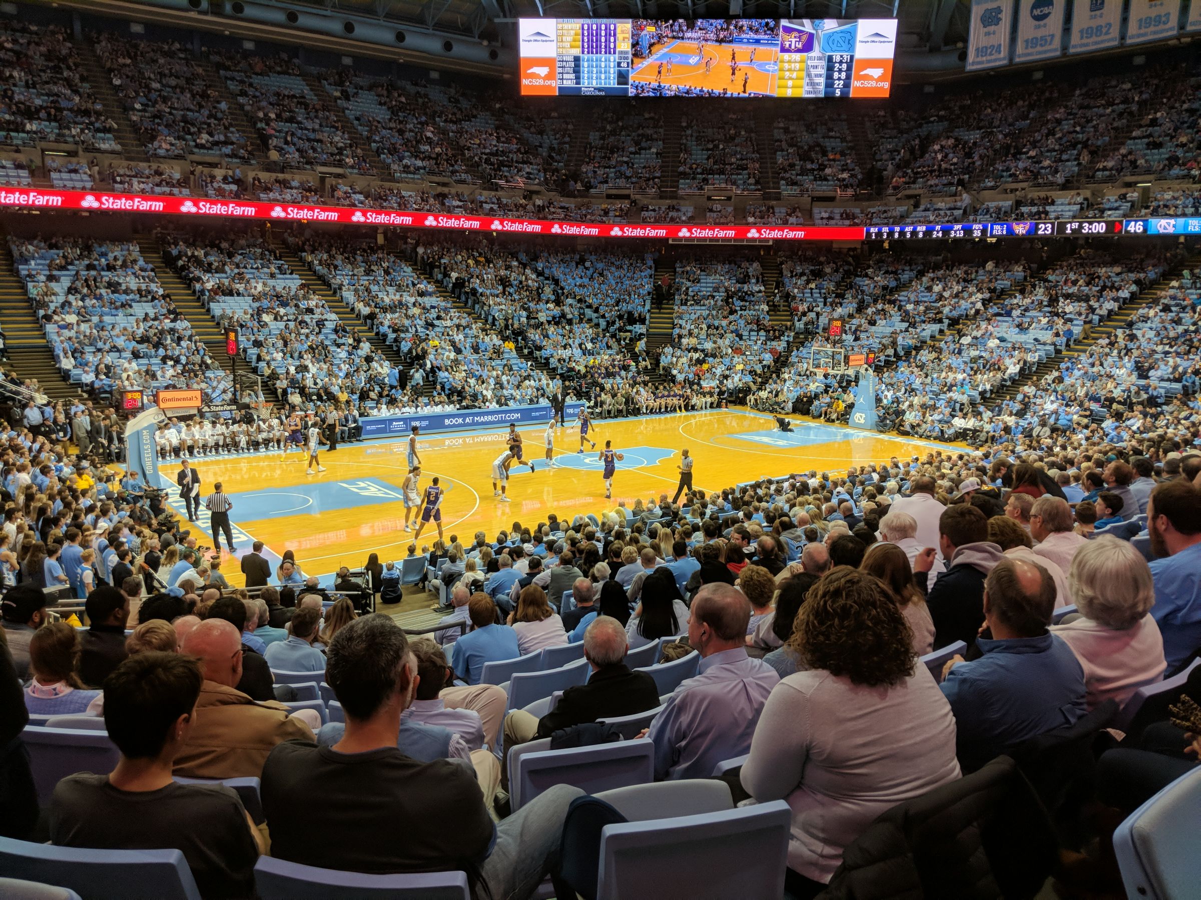 section 122, row v seat view  - dean smith center