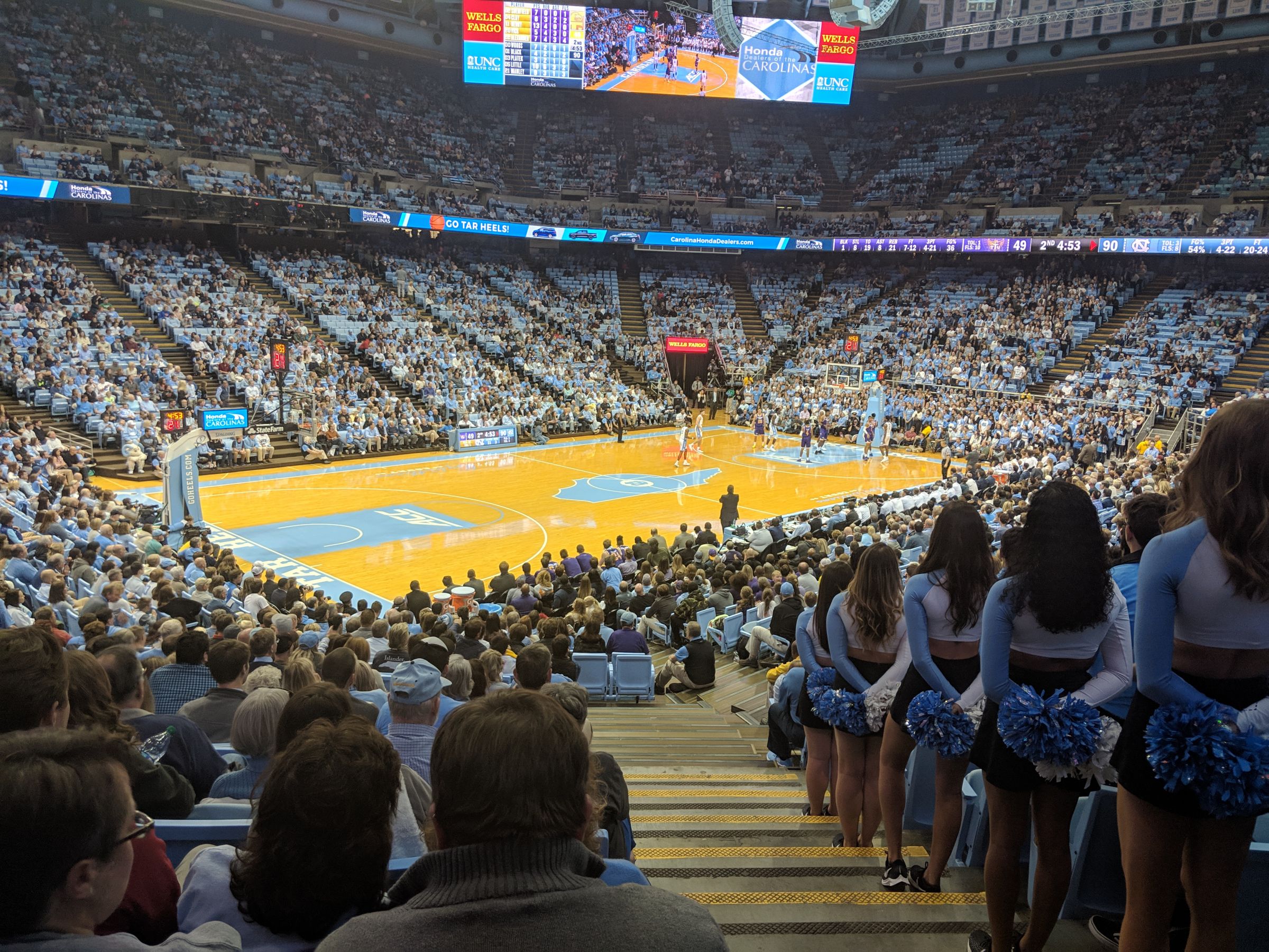 section 104, row w seat view  - dean smith center