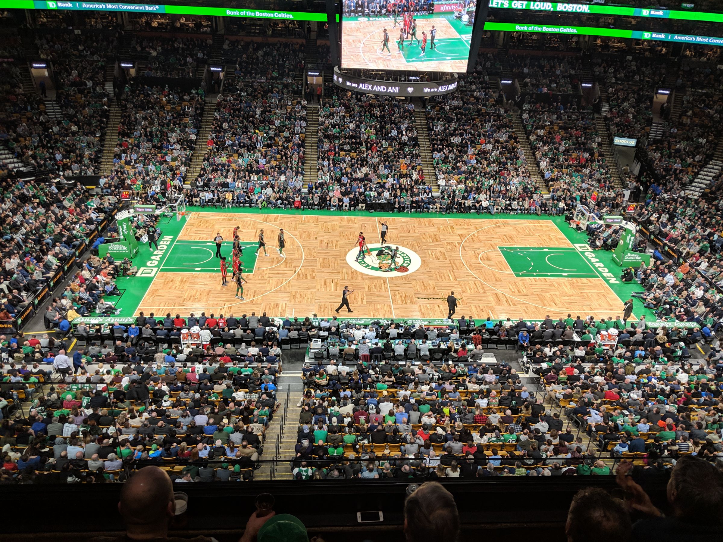 section 301, row 3 seat view  for basketball - td garden