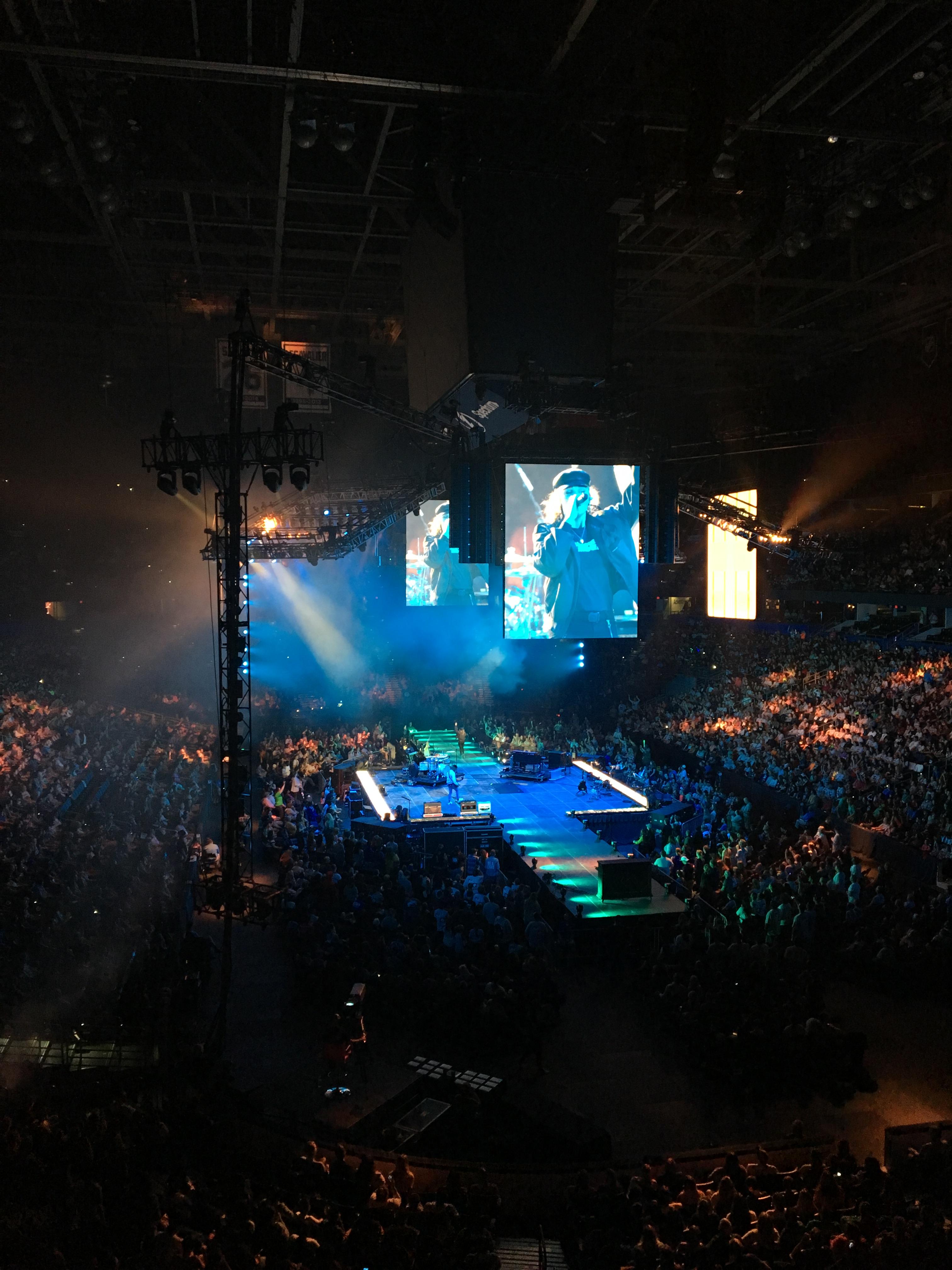 head-on concert view at Amalie Arena