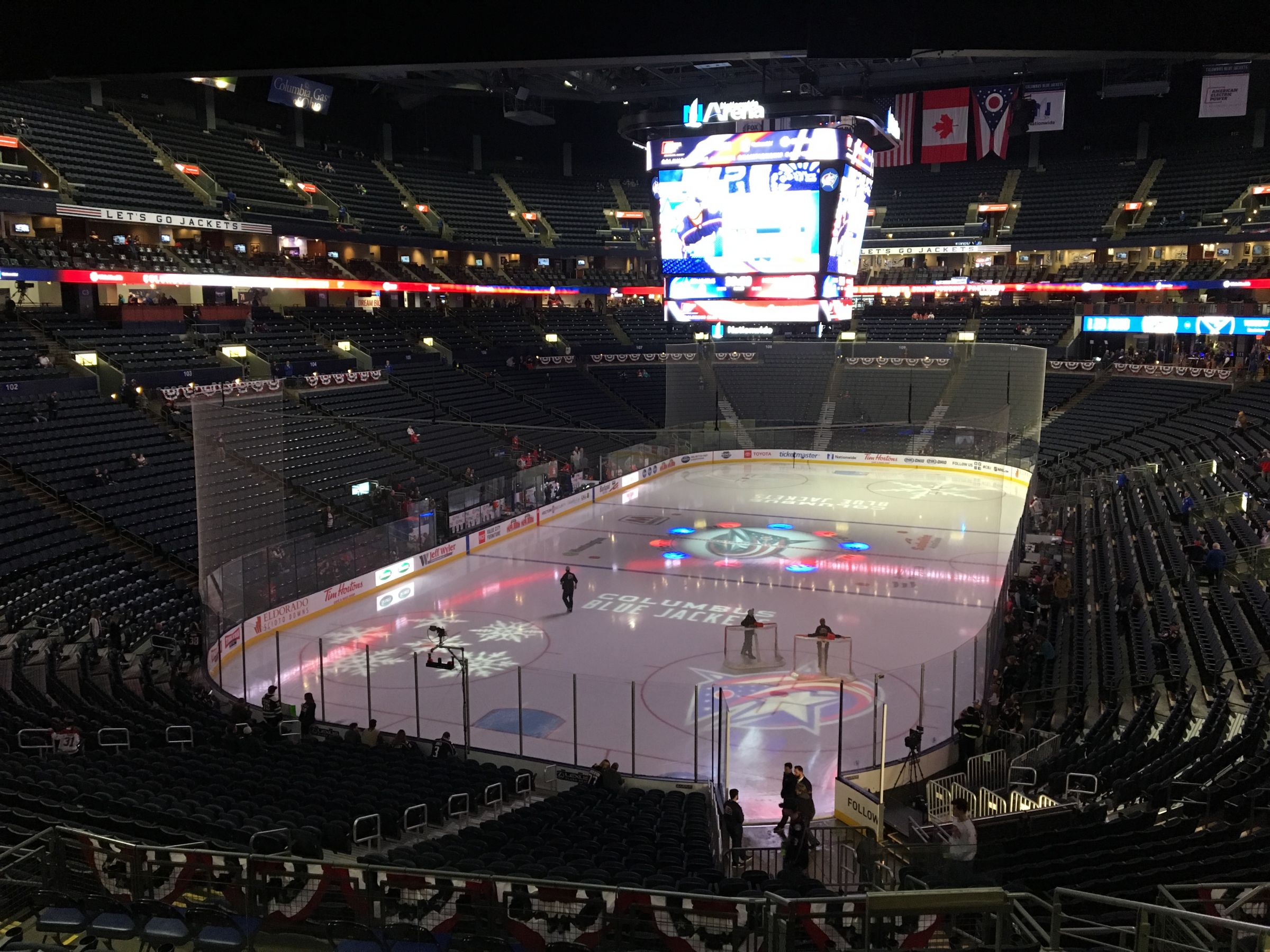 section 119, row ll seat view  for hockey - nationwide arena